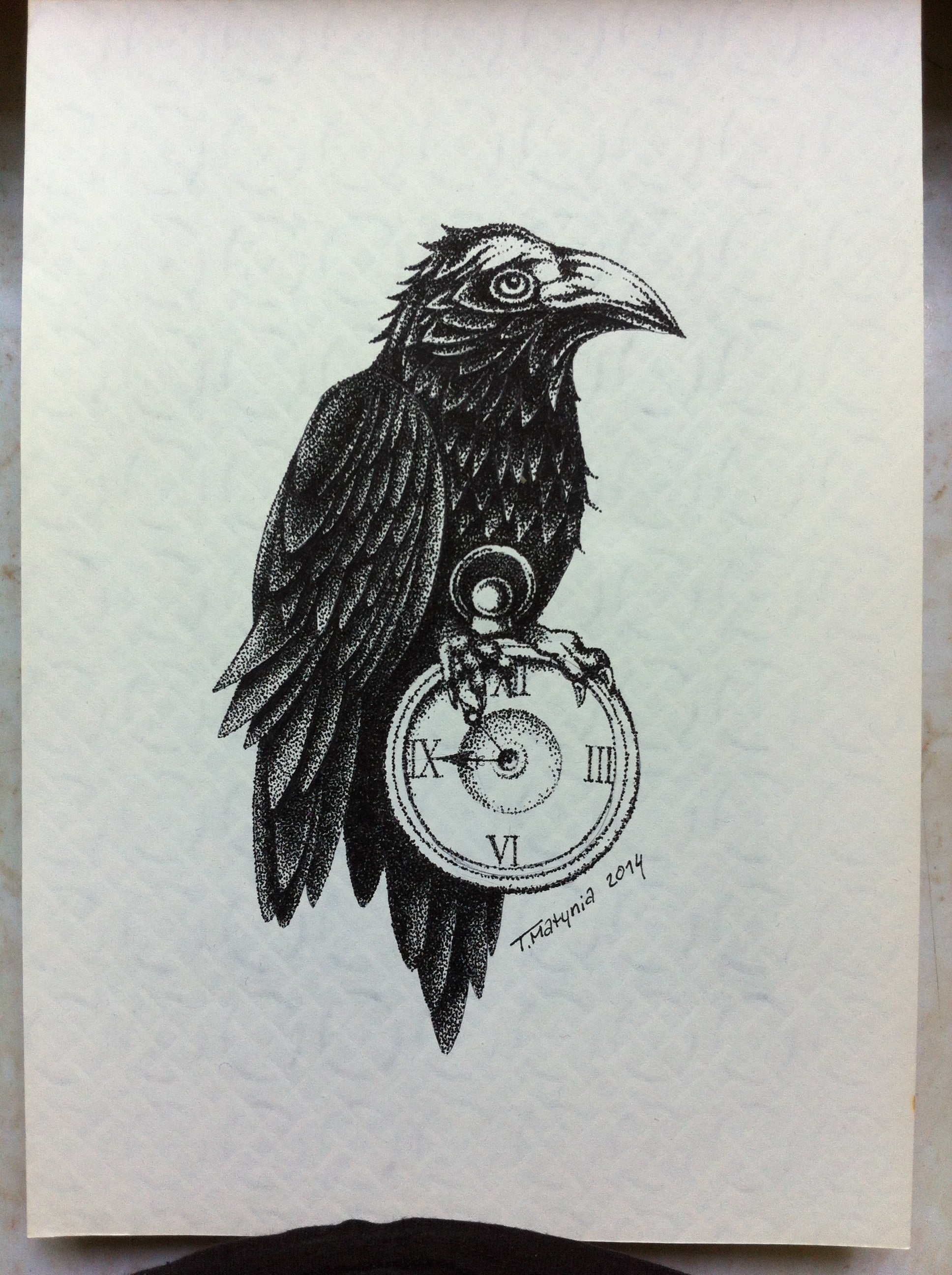 Raven And Clock Tattoo Ideas