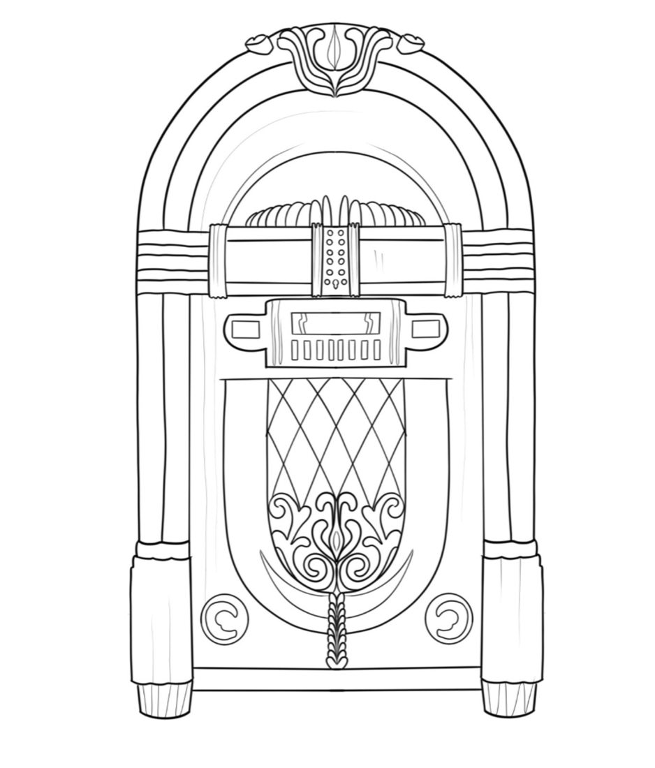 Jukebox Coloring Sheet